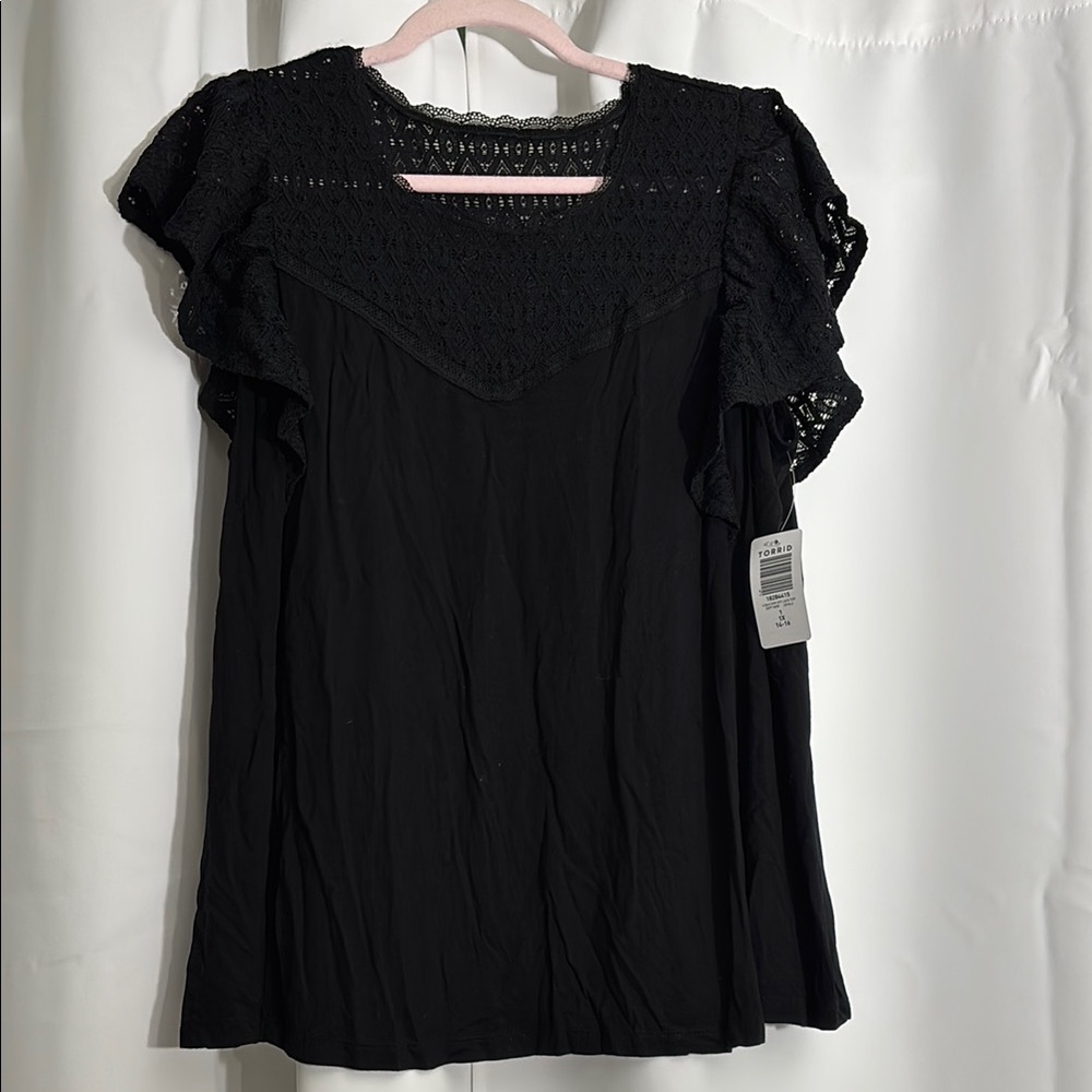 Torrid Super Soft Ruffled Flutter Sleeve top